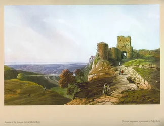 Carlo Bossoli. Tschufut-Kale. Überreste der genuesischen Befestigungen